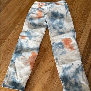Anthropologie Pilcro The Wanderer Relaxed Tie Dye Cargo Jean Size 26